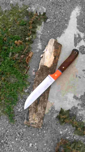Pisau Daging Fillet Carbon Steel & Handle Kom Burl Jati Micarta