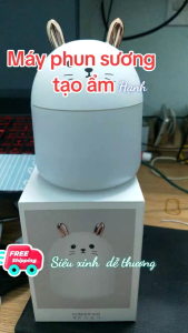 máy phun sương tạo ẩm hình mèo xinh đổi màu xông khếch tán tinh dầu