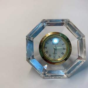 Đồng hồ nam nữ ROSIER  đồng hồ để bàn  chặn giấy đồng hồ thủy tinh đúc dáng viên kim cương