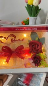 กล่องของขวัญหมีใส่เงินได้5ใบ ฟรีไฟLED(สามารถเลือกโทนสีได้ค่ะ)