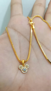 Kalung Anak Liontin Perak 925 Lapis Mas 24K