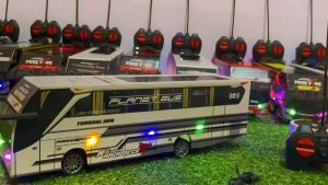 MAINAN MINIATUR BUS TELOLET BASURI REMOTE CONTROLE FULL LAMPU TERMURAH