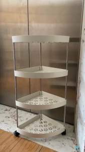 Kệ Nhựa Góc 4 Tầng Có Bánh Xe. 4 Tầng Tam Giác Đa Năng Có Bánh Xe Kệ Đựng Đồ Dùng Nhà Bếp Nhà Tắm