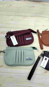 Tas Dompet Pouch Wanita Murah Berkualitas Simple Elegan Bahan Kulit Sintetis Motif Kulit Jeruk Terbaru