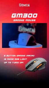 Mouse Gaming Gamen GM300 7200 DPI RGB Light Ergonomic Design Original Bergaransi GM 300