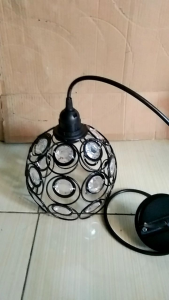 kap lampu gantung full ring full kristal 3in1 kap lampu hias gantung