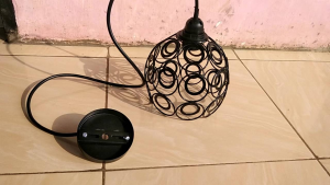 kap lampu gantung full ring kristal Non kristal