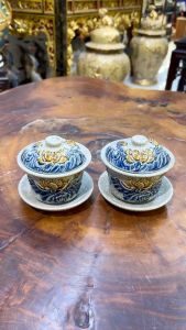 Bát Sâm Men Rạn Đắp Nổi Hoa Sen Bát Sâm Men Rạn Thờ Cúng Gia Tiên Gốm Sứ Bát Tràng XanhGốm Sứ Bát Tràng Việt Nam.