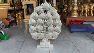 ต้นโพธิ์ โพธิ์เงิน โพธิ์ทอง ขนาดใหญ่ XL ใบโพธิ์ ติดโฟมฟรี ไม้แกะสลัก ติดคริสตัล ปิดทอง มงคล ไม้จามจุรี งานไม้ เสริมมงคล ต้นกฐิน พุ่มกฐิน ต้นเสียบเงิน