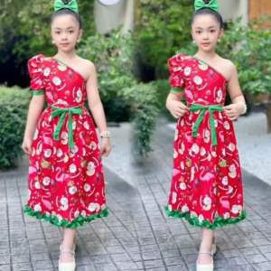 ชุดซานตี้ ชุดคริสมาสเด็กผู้หญิง แบบกระโปรงยาว