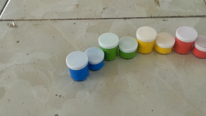 satu seta alat lukis siap pake Kanvas 20×20 cat 6 warna 20ml kuas no4 +palet cat