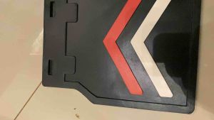 Karet Lumpur & Spakbor Mobil Pick-Up: 1 Set (Kiri-Kanan) Hitam Merah Putih