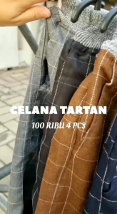 PROMO 80RIBU DAPAT 4PCS CELANA TARTAN PENDEK PRIA DEWASA BAHAN SEMI WOLL