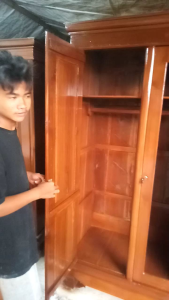 Lemari 3 Pintu ful cermin lmari kayu jati.lemari pakayan kayu.REGI JAYA MEBEL.