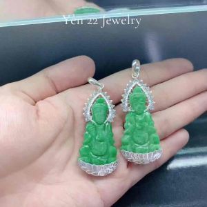 Mặt Phật quan âm bồ tát bạc đính đá ( không dây)
