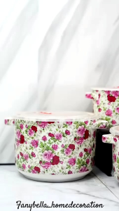 mangkuk QueenRose shabby chic keramik Kedap Udara Mewah import