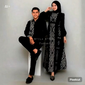 BAJU COUPLE TENUN PATMA ATASAN KEMEJA GAMIS