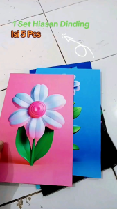 1 Set Hiasan Dinding (Isi 5 Pcs) Motif Bunga