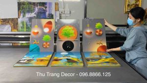 Bộ 3 Tranh Tráng Gương Treo Tường Cầu Thang In UV 5D Cao Cấp