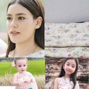 PINสไบแม่ชบา ลายดอก ใช้ในงานแสดงมาก ธรรมดา เกาะอก สวยงาม..