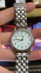 Đồng hồ nam POLARIS QUARTZ size 37mm máy Nhật Bản còn seal nilon mặt đáy đai mặt đẹp với cọc số học tròdây thép không gỉ khóa thông minh điều chỉnh tuỳ theo tay người dùng