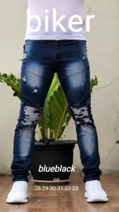 Bayarnya cod saja Celana Jeans Bikers Sobek Pria Celana Panjang Bikers Pria celana panjang pria terbaru 2022 gaul sobek model slimfit Celana Big Size