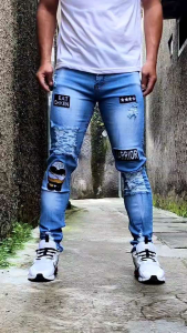 Celana Jeans Skinny Terbaru: Celana Emblem Biksu Armani & Celana Emblem Jeans Street Pensil