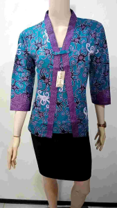 Blouse Batik Wanita Motif Kalimantan Toska KODE 33 Model Kutubaru Arta Batik Super Atasan Batik Kebaya 9.9 23 Grosir Batik Cumi Batik Asmat Batik Grosir