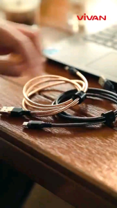 Kabel Vivan VSPAC100 USB Tipe C 3A Stainless Steel Original Bergaransi VSPAC 100