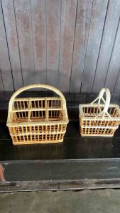 ตะกร้า ตะกร้าใส่ขวดน้ำ หวายแท้ หวายทั้งต้น ใส่ขวด 2 ช่องและ 6 ช่อง