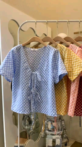 เซทเสื้อผูกหน้า + กางเกงขาสั้น โบว์แต่งลูกไม้ น่ารักที่สุด