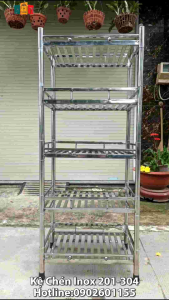 Kệ chén (thẻ to) inox 100% siêu dày lắp ráp chứa đồ nhà bếp giá đựng bát đĩa phụ kiện bồn rửa.