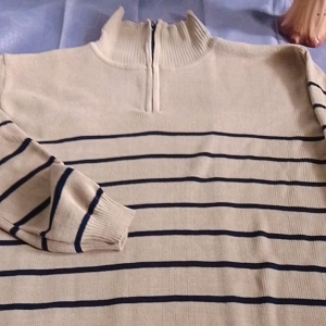 sweater rajut kerah sleting ziper