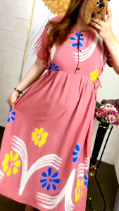 Daster Wanita Busui Bumil Bahan Rayon Adem Lengan Pendek Motif Terbaru Kekinian