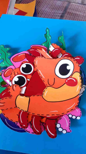 สัตว์ทะเล แสนสวย 1ชุดมี13ชิ้น งานกระดาษสีแข็ง