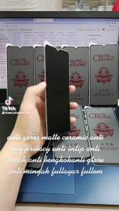 anti gores anti intip anti spy privacy matte ceramic IPHONE 7PLUS 6S PLUS 6PLUS 8PLUS XS MAX XR 11PRO MAX 12MNI 12PRO MAX 13MINI 13PRO MAX 14PLUS 14PRO MAX 15PLUS 15PRO MAX 16PLUS 16PRO MAX SE2020 SE2021 SE2022  fullayar