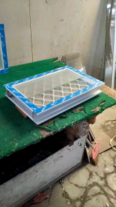 bovenli Alumunium kaca zig zag komplit ukuran 40cmx60cm ventilasi udara