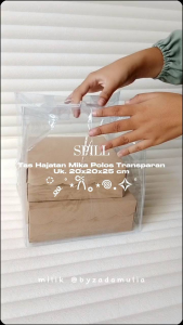 1 pcs Tas Hajatan Mika Polos Transparan Uk. 20x20x25 cm Tas Ulang tahun Souvernir Hampers