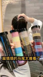 高弹力发圈 (3罐60个)  High-Stretch Hair Tie #想要扎高马尾立体有型不易塌的就用这个高弹力发圈 😍#发圈头绳 #头饰发饰 #好看又便宜🌈#20个✘3罐