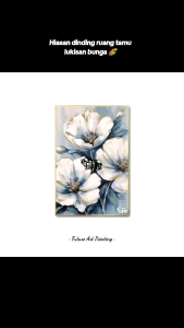 Lukisan Bunga Abstrak Kanvas Acrylic 90x60cm & 120x80cm dengan Bingkai Minimalis