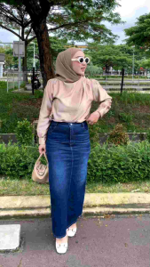 Rok Jeans Skirt Cessa Belah Depan