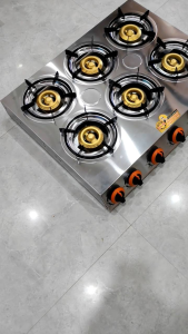 Bếp Gas 6 Họng Gang Hai vòng lửa Chuyên Bánh xèo mỳ cay bò né...