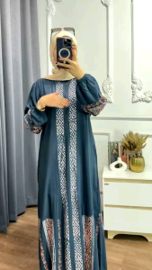 Gamis Soft Series ( S M L XL XXL ) Terbaru 2024 Gamis rayon Premium pelangi super abstrak - Home Dress Homey