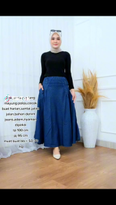 ZORRA JEANS UMBRELLA FULL KARET DEWASA STANDAR NAVY ICE BLUE