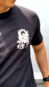 Kensei T-Shirt Kaos Lengan Pendek Shogun & Fire Black KS060