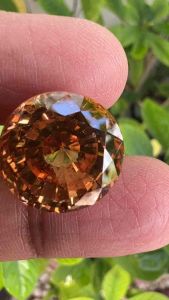 เพชร CZ คิวบิกเซอร์โคเนีย เพชรรัสเซีย 12.00 มิลลิเมตร ทรงกลม  สี แชมเปญ CHAMPANGE COLOR American diamond stone ROUND SHAPE 12.00 MM ( 1 PCS เม็ด)