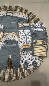paket perlengkapan bayi baru lahir 24pcs Abu putripanji mobil