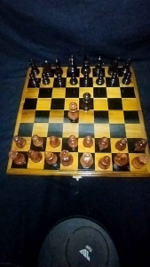 catur kayu mini ukuran 35 cm papan terbuat dari kayu jati