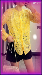 TM 2902 Kemeja Riddela embroidery cotton hidden button katbol import