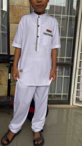 Setelan Koko Anak Tangan Pendek Kombinasi